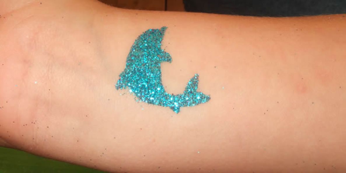 Glitzer-Tattoos - Motiv Delfin - Funtasiewelt Kinder-Events