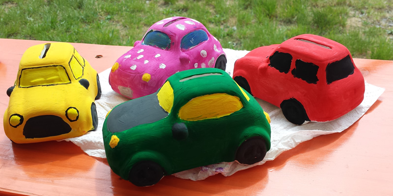 Hot Wheels Spardose für Kinder Selber Bemalen Mit Pinsel-Farbe inkl Auto NEU 